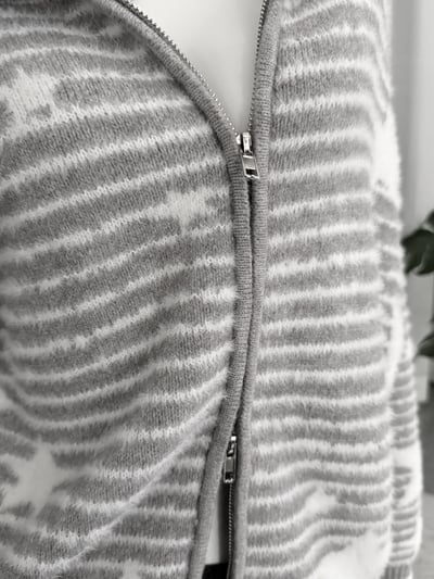 復古條文星星針織外套7