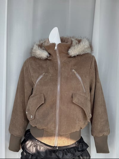 美拉德高領內刷毛合身外套（可拆毛帽）18