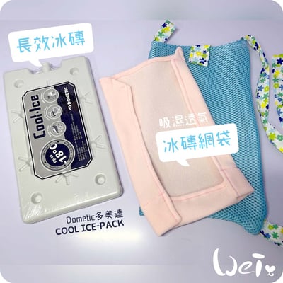 Dometic薄款長效冰磚CI-420G+手作吸濕透氣冰磚網袋6