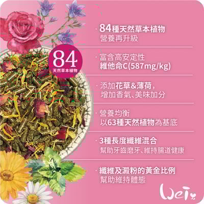 Bunny德國邦尼 成天竺鼠無糖高安C花草配方(小顆粒圓柱)4