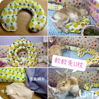 老病癱瘓兔專用靠枕 - 拐杖躺、兔U枕  (手作特製斜躺感月亮枕)4