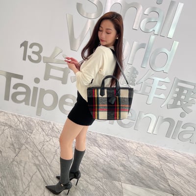 格紋毛呢托特包[grid tote bag]3