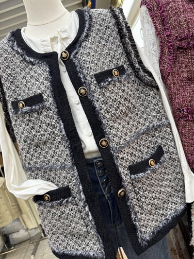 小香風毛呢背心2