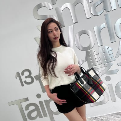 格紋毛呢托特包[grid tote bag]6