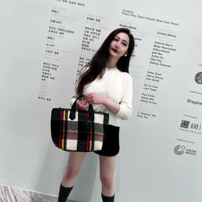 格紋毛呢托特包[grid tote bag]5