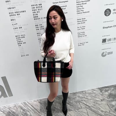 格紋毛呢托特包[grid tote bag]10