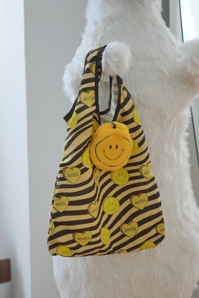 毛茸茸笑臉購物包[Fluffy smiley shopping bag]1