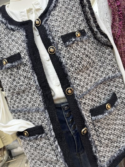 小香風毛呢背心1