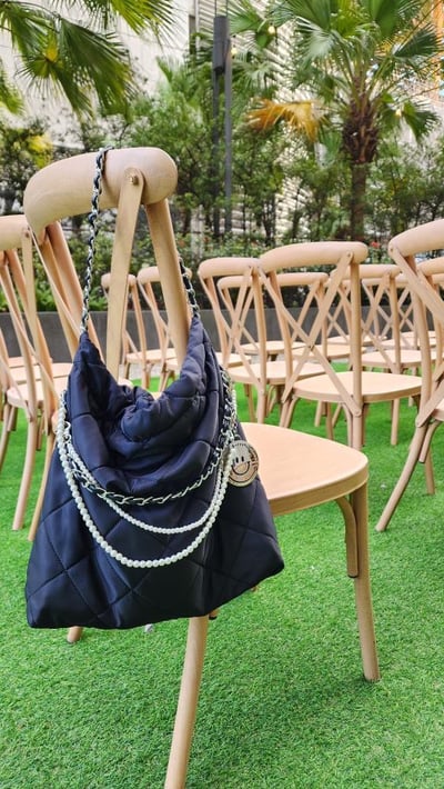 「特別訂製」黑色高級尼龍版珍珠22Bag 鏈條包][ nylon Pearl 22 chain Bag ]]4