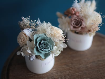 永生玫瑰小桌花 / 霧綠色 NT8903