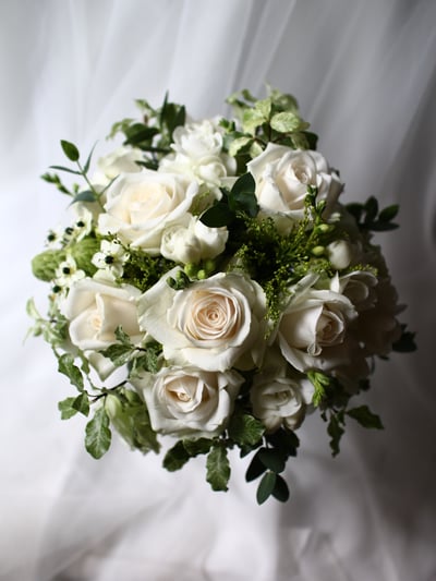 新娘捧花 / 全鮮花 / 白綠色系3