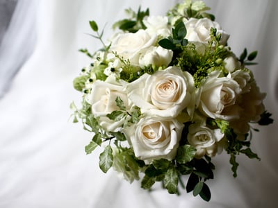新娘捧花 / 全鮮花 / 白綠色系1