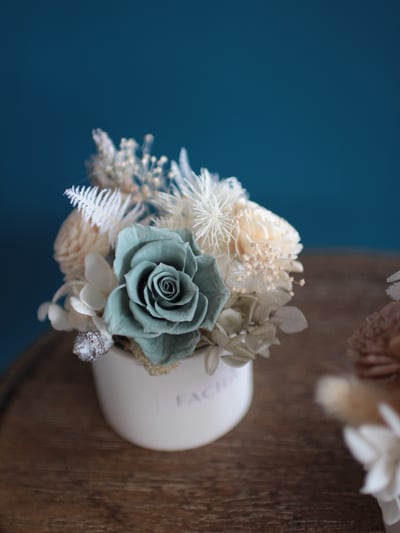 永生玫瑰小桌花 / 霧綠色 NT8902