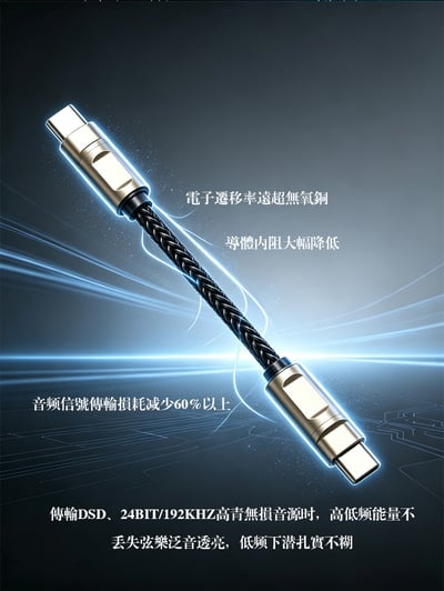 狂派 KUANG PAI OTG5 石墨烯超性銅 HIFI OTG線 8股512芯方形編織4