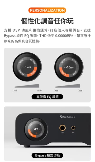 Fosi Audio ZH3 耳擴 DAC 一體機 耳機擴大機／前級使用 相容 PS5 等遊戲主機11