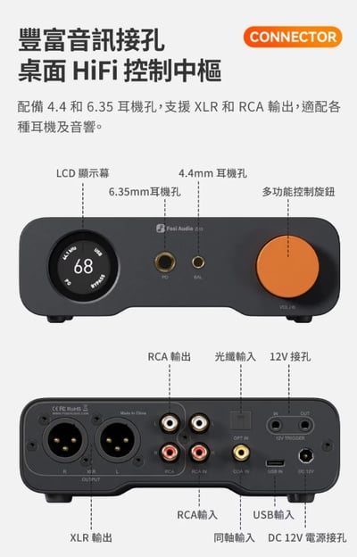 Fosi Audio ZH3 耳擴 DAC 一體機 耳機擴大機／前級使用 相容 PS5 等遊戲主機9