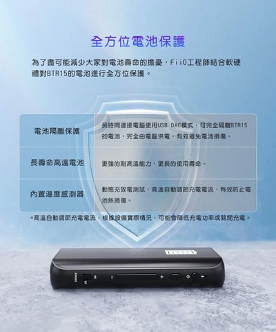 FiiO BTR15 便攜藍牙解碼耳擴 4.4mm平衡輸出12