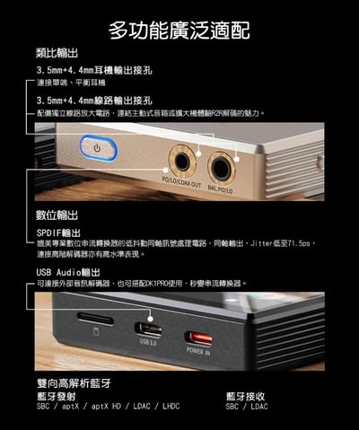 FIIO M33 R2R 隨身音樂播放器 自研全差分 24Bit 梯形電阻陣列 DAP15