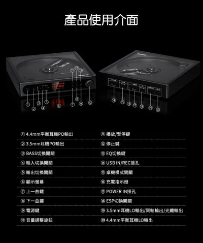 FIIO DM15 R2R 藍牙隨身Hi-Fi CD播放器 自研R2R架構｜讓 CD 聆聽回到更有味道的時刻13