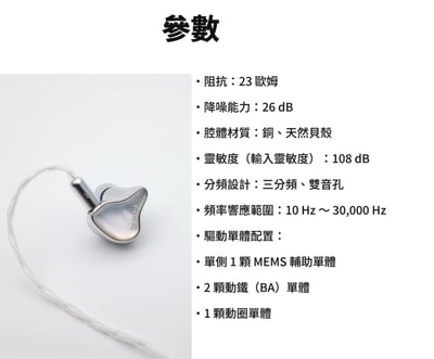 Heartfield 心境聲學 Silberia 希爾貝雅 1圈2鐵1MEMS 混和單體入耳式耳機4