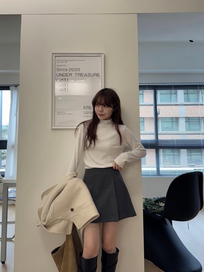 現貨 AZ15 拍照很出片！羊毛打折短裙 2色SM2