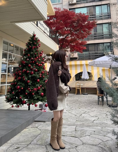 AY29 自留！超顯腿細！小金扣長靴 2色 23-259