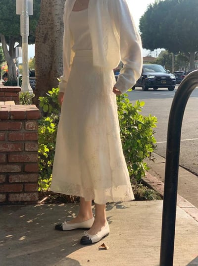 回歸) AJ10 氣質滿滿雕花長裙 2色1