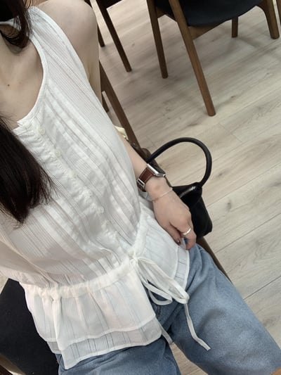 現貨 BD24 漂亮紋理鈕扣縮腰背心5
