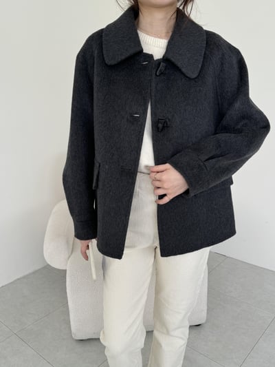 現貨 BEST！回歸) 牛角扣70%羊毛手工外套 2色13