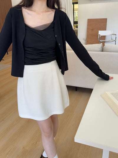 回歸) AL05 顯瘦小標A字短裙 3色 SM14