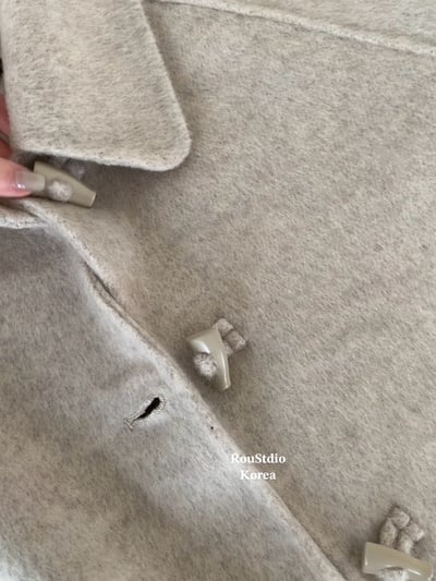 現貨 BEST！回歸) 牛角扣70%羊毛手工外套 2色6