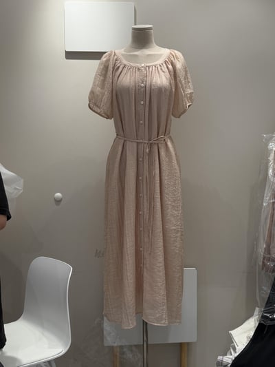 現貨 BF07 大推！氣質仙女天絲紋理短袖洋裝 2色17