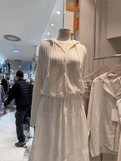 BB14 推！連帽馬海毛柔軟坑紋開衫 2色2