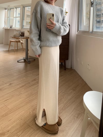 現貨 BEST！回歸) 自留！側邊小開岔直筒長裙 2色5