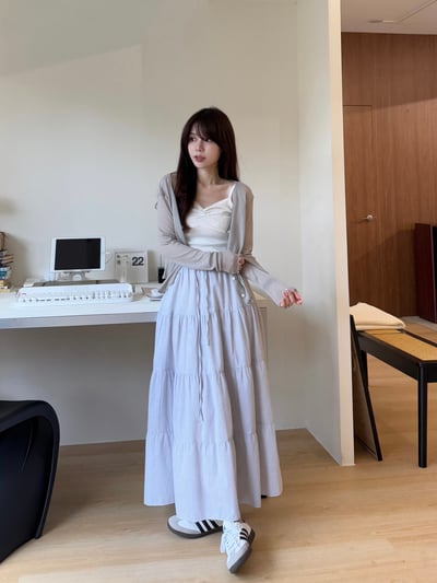 回歸) AS05 柔軟天絲木耳邊紋理小罩衫 2色6