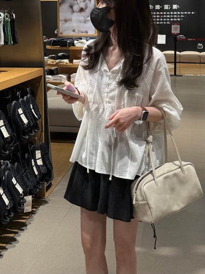 BB02 推！精緻紋理綁帶衫 1色4