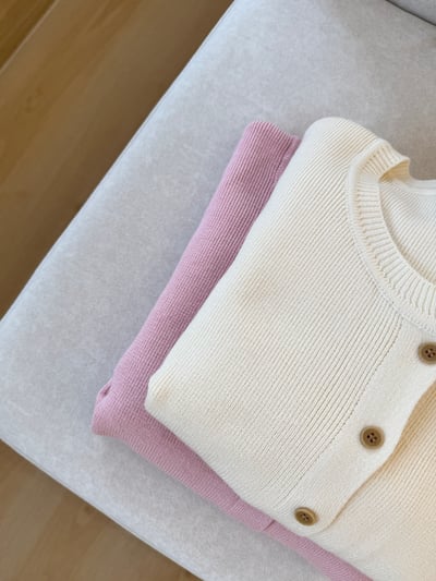 現貨 熱銷回歸) AI07 甜美粉嫩小標針織罩衫 1色3