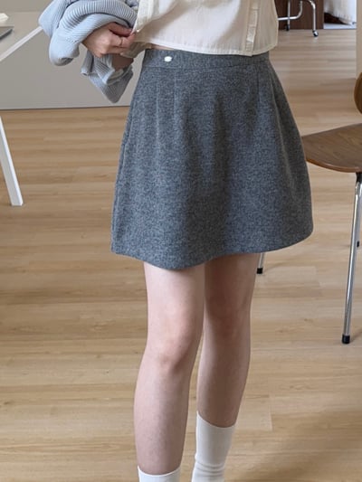 回歸) AL05 顯瘦小標A字短裙 3色 SM3