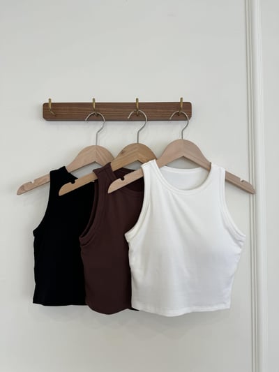 現貨 回歸) 短版Bra top削肩背心 3色1