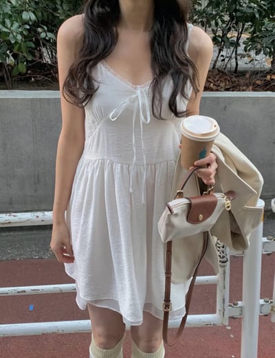 BB18 滾邊lace細肩浪漫小短洋 2色3