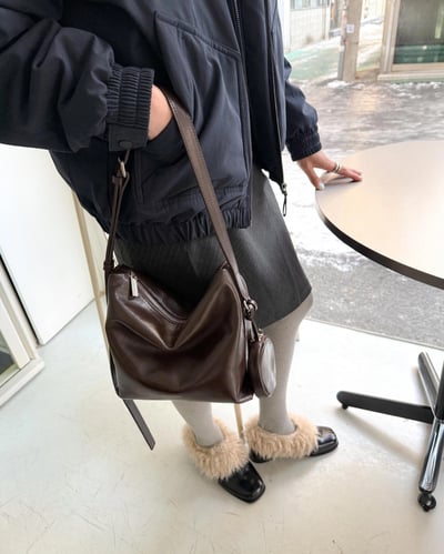 B38 Bucks&Leather  26年新款！小款 牛皮光滑亮面拉鍊托特包3