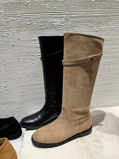 AY29 自留！超顯腿細！小金扣長靴 2色 23-255