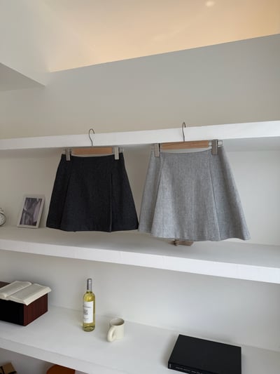 現貨 AZ15 拍照很出片！羊毛打折短裙 2色SM1