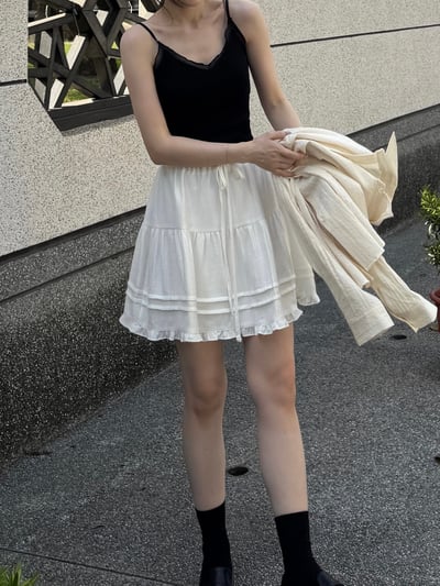 回歸) AC01 自留！內搭單穿都漂亮！網紗細肩小背心 3色10