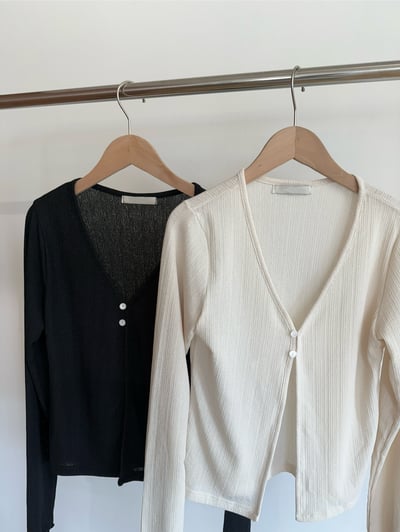 回歸) AL10 木耳邊2扣小罩衫 2色3