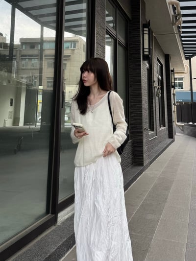 BB13 細肩揉皺唯美飄逸長洋 1色8