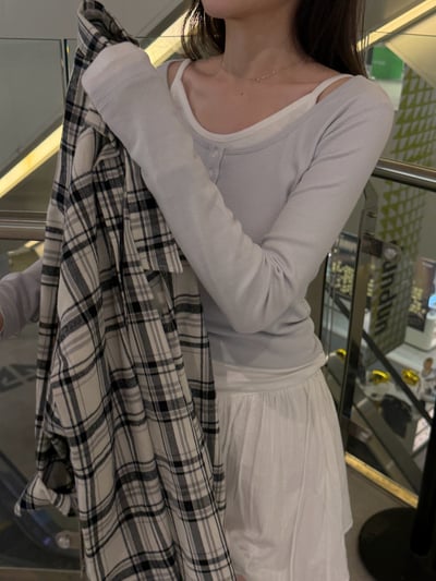 BB01 舒服格紋寬鬆襯衫 3色4