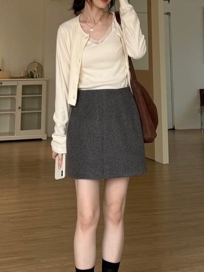 現貨 BEST！ 回歸) 自留！超好搭毛呢短裙 2色SM18
