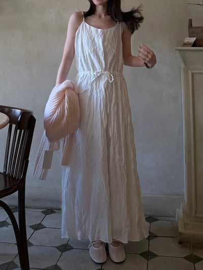 BB13 細肩揉皺唯美飄逸長洋 1色4