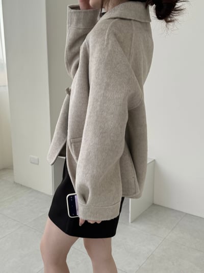 現貨 BEST！回歸) 牛角扣70%羊毛手工外套 2色3